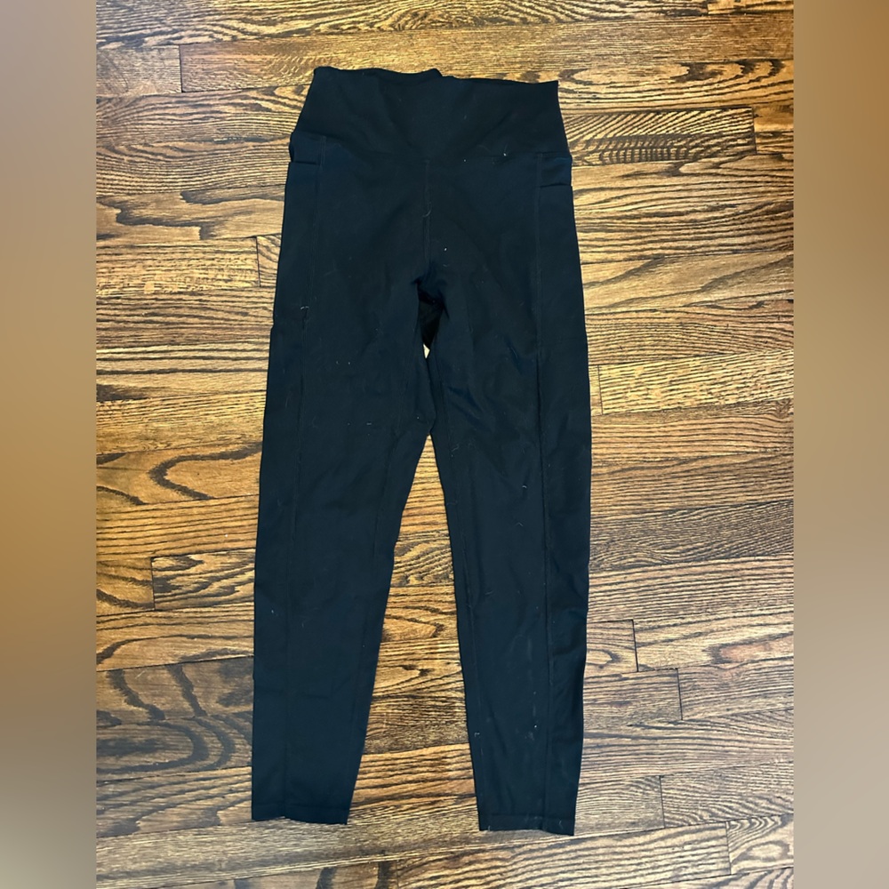 Danskin Black High-Waisted Leggings black side pockets for cell phone M nwot
